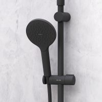 Комплект душевого уголка с душевой системой и аксессуарами AM.PM Gem S 120x90 профиль Черный матовый стекло прозрачное арт-WK93ES — фото 5, Прямоугольные душевые уголки