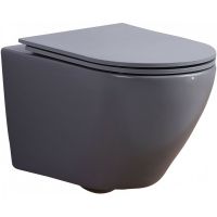 Унитаз Esbano Azalea подвесной Серый матовый с сиденьем Микролифт арт-ESUPAZALGM — фото 1, Подвесные унитазы