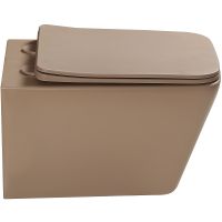 Унитаз SantiLine подвесной Светло-коричневый матовый с сиденьем Микролифт арт-SL-5007KH — фото 2, Подвесные унитазы