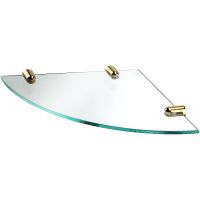 Стеклянная полка WasserKRAFT угловая Золото глянцевое арт-K-533PG — фото 1, Полки для ванной и душа