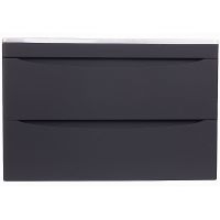 Тумба под раковину Style Line Бергамо 80 подвесная Черная антискрейч арт-СС-00002324 — фото 1, Тумбы под раковину