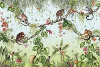 Фреска Ortograf Miracle 33859 Фактура бархат FX Флизелин (4*2,7) Голубой/Зеленый/Разноцветный, Листья/Животные арт-33859 (бархат FX) — фото 2, Фрески