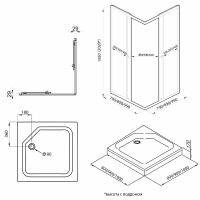 Душевой уголок Triton Вента-Блэк 100х100 профиль Черный стекло прозрачное арт-Щ0000054463 — фото 5, Квадратные душевые уголки