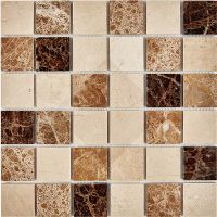 Каменная мозаика Pixmosaic Emperador Dark, light, Crema Nova 30,5x30,5 см арт-PIX270 — фото 1, Мозаика