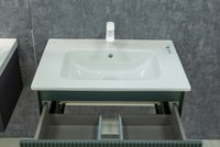 Тумба под раковину WellWant Aura 80 подвесная Серо-зеленая арт-WWM000800G — фото 3, Тумбы под раковину