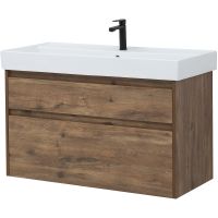 Тумба под раковину Aquanet Nova Lite Slim Synergy 100 подвесная Дуб рустикальный арт-249957 — фото 2, Тумбы под раковину