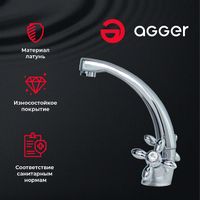 Смеситель для раковины Agger Retro Хром арт-A1901100 — фото 3, Смесители для раковины