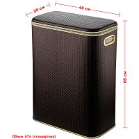 Корзина для белья Geralis Punto Шоколад, кант Золото, стандартная арт-PCG-B — фото 6, Корзины для белья