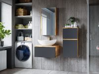 Товар: Тумба с раковиной Misty Ива 80 подвесная Графит Дуб Вотан арт-УТ000014119 - фото 8 Тумба с раковиной Misty Ива 80 подвесная Графит Дуб Вотан арт-УТ000014119 — фото 8, Тумбы с раковиной