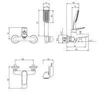 Смеситель для ванны Migliore Laguna Хром арт-26083 — фото 2, Смеситель для ванны