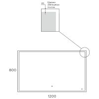Зеркало Bond Cube 120x80 с подсветкой с сенсорным выключателем арт-M44ZE-12080 — фото 11, Зеркала в ванную комнату