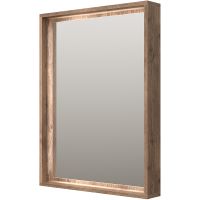 Зеркало Brevita Dallas 60 с подсветкой Дуб Галифакс олово с сенсорным выключателем арт-DAL-02060-074 — фото 1, Зеркала в ванную комнату