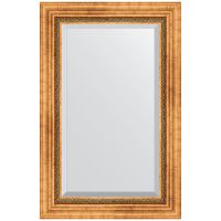 Зеркало Evoform Exclusive 86х56 с фацетом в багетной раме - Римское золото 88 мм арт-BY 3412 — фото 1, Зеркала в ванную комнату