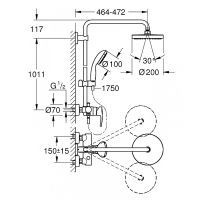 Душевая система Grohe Tempesta Хром арт-26244001 — фото 2, Душевые стойки