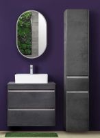 Шкаф пенал Style Line Атлантика Люкс Plus 35 с бельевой корзиной Бетон темный арт-СС-00002284 — фото 7, Пеналы для ванной комнаты