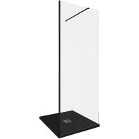 Душевая перегородка Allen Brau Infinity 1 80 профиль Черный браш стекло прозрачное арт-3.21003.BBA — фото 3, Душевые перегородки