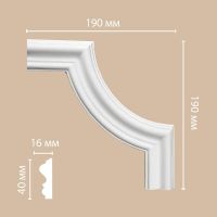 Угловой элемент Decomaster 190x190x16 мм арт-97803-3 — фото 2, Молдинги