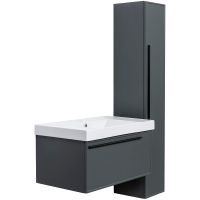 Тумба под раковину La Fenice Elba 80 подвесная Серая матовая арт-FNC-01-ELB-G-80 — фото 7, Тумбы под раковину