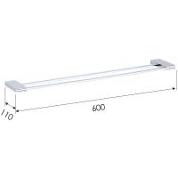 Полотенцедержатель Remer Flat двойной Хром арт-FT33CR — фото 2, Полотенцедержатели