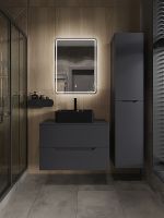 Тумба с раковиной Orange Line 80 подвесная Графит матовый арт-Li-80TugMDF+B01-475MB — фото 5, Тумбы с раковиной