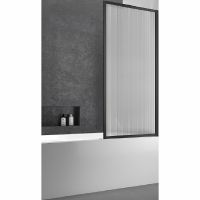 Шторка на ванну Vincea City 70x140 профиль Черный стекло рифленое арт-VSB-41700FLB — фото 2, Неподвижные шторки для ванной