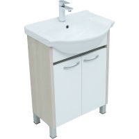 Тумба с раковиной Aquanet Донна 60 Белый дуб Белая арт-298579 — фото 3, Тумбы с раковиной