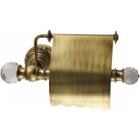 Держатель туалетной бумаги Migliore Cristalia с крышкой Бронза с кристаллами Swarovski арт-16763 — фото 1, Держатели туалетной бумаги