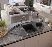 Кухонная мойка Domaci Бьелла DMC-14K арт-DMC-14K-308 черная — фото 3, Кухонные мойки