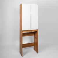 Шкаф пенал VIANT Бостон 65 над стиральной машиной Белый Дуб Вотан арт-VBOS645-SHSM — фото 2, Пеналы для ванной комнаты