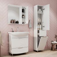 Зеркало со шкафом Volna Adel 70 R с подсветкой Белое арт-zsADEL70.R-01 — фото 7, Зеркальные шкафы в ванную