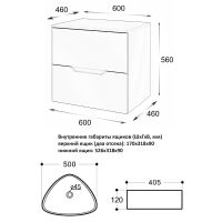 Тумба с раковиной Orange Line 60 подвесная Латте матовый арт-Li-60TuLMDF+B07-500W — фото 8, Тумбы с раковиной