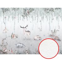 Фреска детская Ortograf Little Friends 34356 Фактура бархат FX Флизелин (4*3) Серый/Зеленый, Животные арт-34356 (бархат FX) — фото 1, Фрески