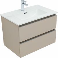 Тумба под раковину Aquanet Вега 70 подвесная Бежевая арт-329584 — фото 2, Тумбы под раковину
