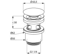 Донный клапан Kludi Balance click-clack Хром арт-1042405-00 — фото 2, Донные клапаны