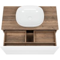 Тумба под раковину Brevita Dakota 100 Белая матовая Дуб Галифакс олово арт-DAK-07100-19/01-2Я — фото 5, Тумбы под раковину