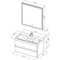 Комплект мебели для ванной Aquanet Беркли 80 подвесной Белый глянец арт-306360 — фото 9, Комплекты мебели для ванной