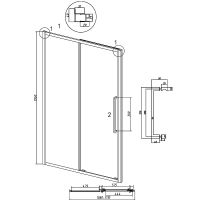 Душевая дверь Grossman Cosmo 110 профиль Хром стекло прозрачное арт-100.K33.02.110.10.00 — фото 11, Раздвижные душевые двери