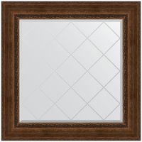 Зеркало Evoform Exclusive-G 92х92 с гравировкой в багетной раме - Состаренная бронза с орнаментом 120 мм арт-BY 4343 — фото 1, Зеркала в ванную комнату