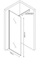 Душевая перегородка Berges Sky 90 профиль Хром стекло прозрачное арт-064002 — фото 3, Душевые перегородки