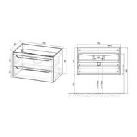 Тумба под раковину Vincea Fine 80 подвесная V.Oak арт-VMC-2F800VO — фото 3, Тумбы под раковину