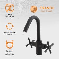 Комплект смесителей Orange Mia Черный арт-M34-311b — фото 3, Готовые комплекты для ванной комнаты