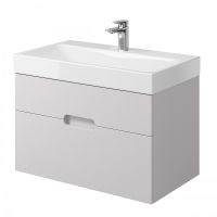 Тумба под раковину Creto Malibu 80 подвесная Белая арт-7-1078W — фото 2, Тумбы под раковину