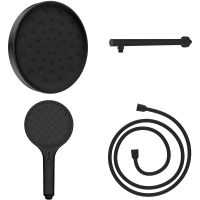 Комплект верхнего и ручного душа Vincea Inspire Черный матовый арт-VSHH-3I2AHMB — фото 1, Встраиваемые душевые комплекты