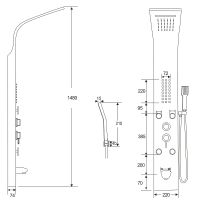 Товар: Душевая панель Ceruttispa Victoria BK с гидромассажем Черная арт-CT9981 - фото 3 Душевая панель Ceruttispa Victoria BK с гидромассажем Черная арт-CT9981 — фото 3, Душевые панели