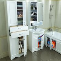 Шкаф пенал СанТа Верона 60 Белый арт-700134 — фото 3, Пеналы для ванной комнаты