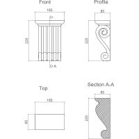 Кронштейн Европласт 85x225x165 мм арт-1.19.008 — фото 3, Колонны