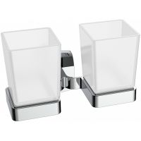 Стакан для зубных щеток CeramaLux Cube двойной Хром арт-12603 — фото 1, Стаканы для зубных щеток