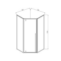 Душевой уголок Vincea Penta 90x90 профиль Хром стекло прозрачное арт-VSP-3P900CL — фото 7, Душевые уголки трапеция