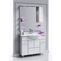 Зеркало со шкафом Aqwella Барселона 100 с подсветкой Белое арт-Ba.02.10 — фото 3, Зеркальные шкафы в ванную