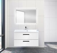 Тумба под раковину BelBagno Aurora 90 подвесная Bianco Lucido арт-AURORA-900-2C-SO-BL — фото 3, Тумбы под раковину